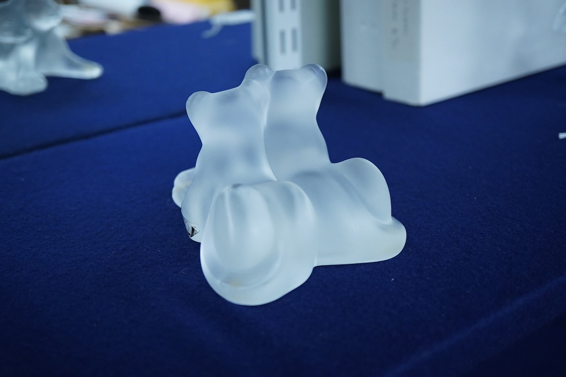 A Lalique ‘ Tambwee’ model of two lion cubs (boxed), 12cm wide
